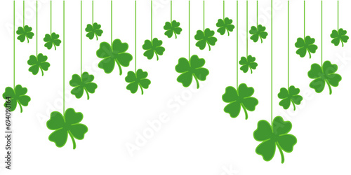 Clover line art style for st Patrick’s day vector with transparent background eps 10