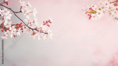 Beautiful flowers on the light background. Beautiful festive background with space for text © Kateryna