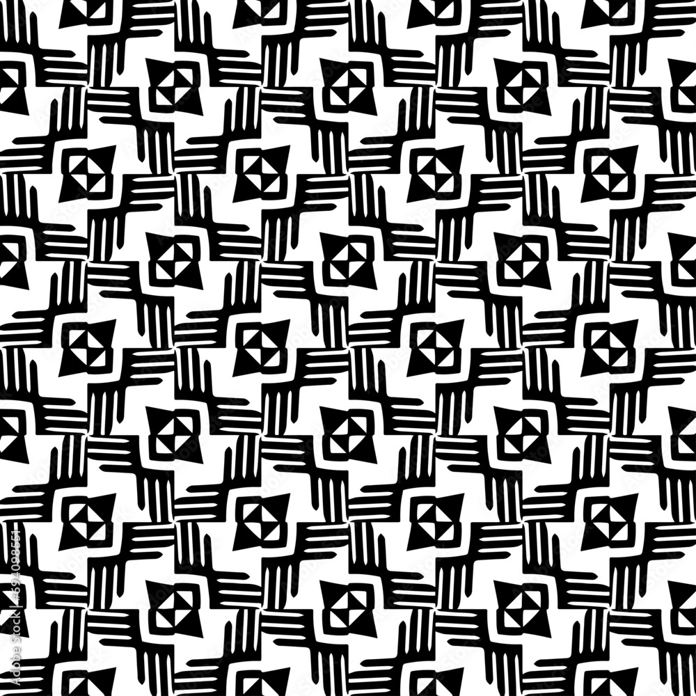 White background with black pattern. Seamless texture for fashion, textile design, on wall paper, wrapping paper, fabrics and home decor. Simple repeat pattern.
White background with black pattern. Seamless texture for fashion, textile design, on wall paper, wrapping paper, fabrics and home decor. Simple repeat pattern.