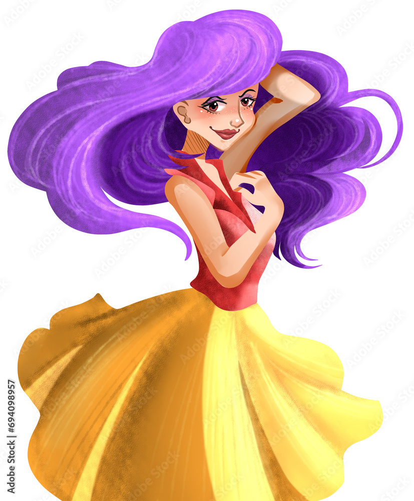 Fototapeta premium Beautiful girl in a dress
