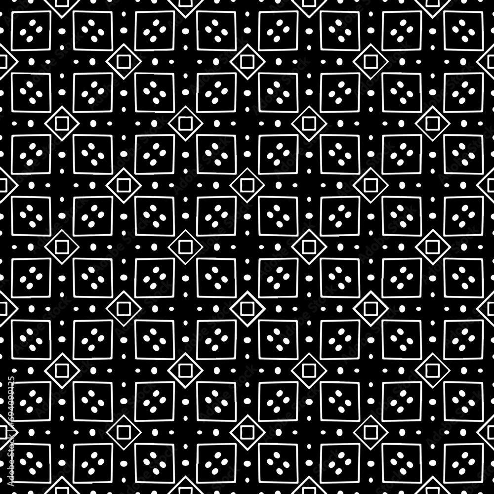 White background with black pattern. Seamless texture for fashion, textile design,  on wall paper, wrapping paper, fabrics and home decor. Simple repeat pattern.