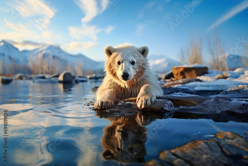 Ours polaire dans sont environnement