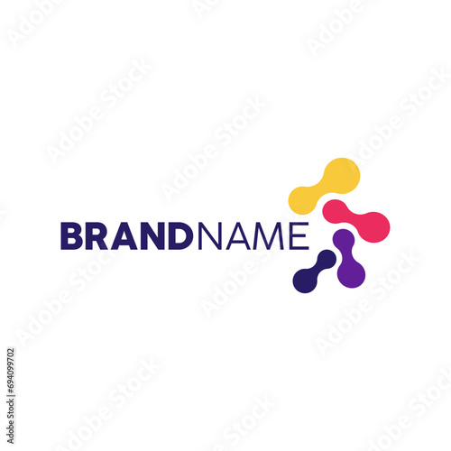 Metaball template logo design vector. Biotechnology molecule atom dna chip symbol