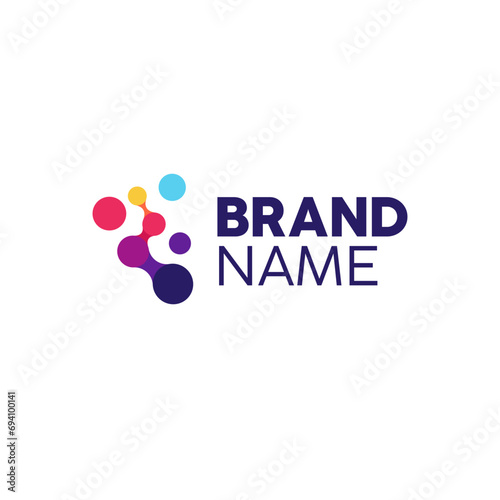 Metaball template logo design vector. Biotechnology molecule atom dna chip symbol