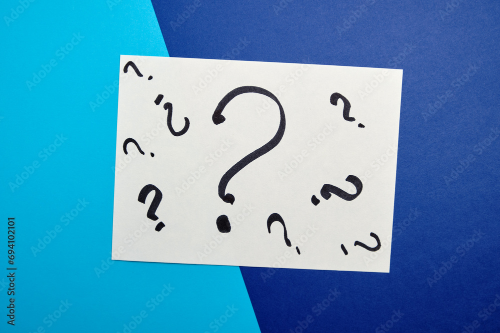 Question mark on sticker. A simple question concept Question mark on sticker. A simple question concept