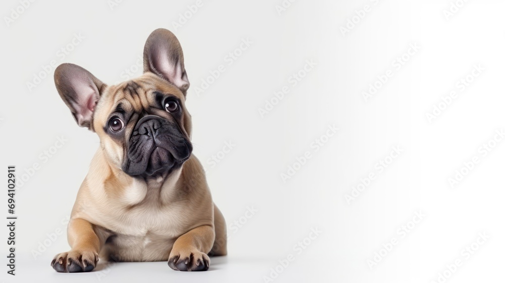 Cute puppy on a light background	