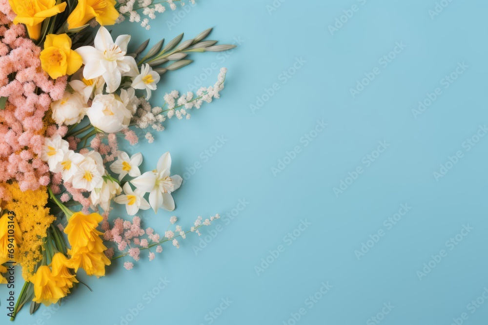 Beautiful flowers on the light background. Beautiful festive background with space for text Beautiful flowers on the light background. Beautiful festive background with space for text