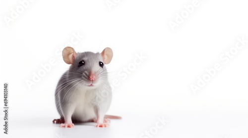 Сute decorative rat on a white background.