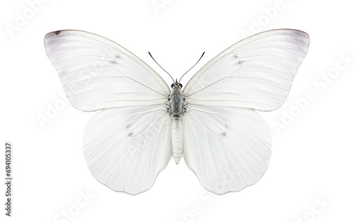 White Essence Revealed Butterfly Isolated on Transparent Background PNG. © Faizan