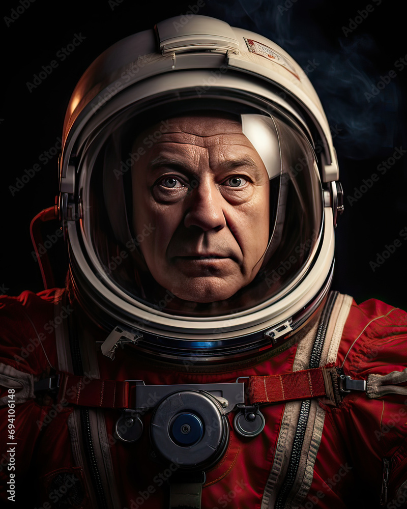 portrait of a serious astronaut in helmet portrait of a serious astronaut in helmet