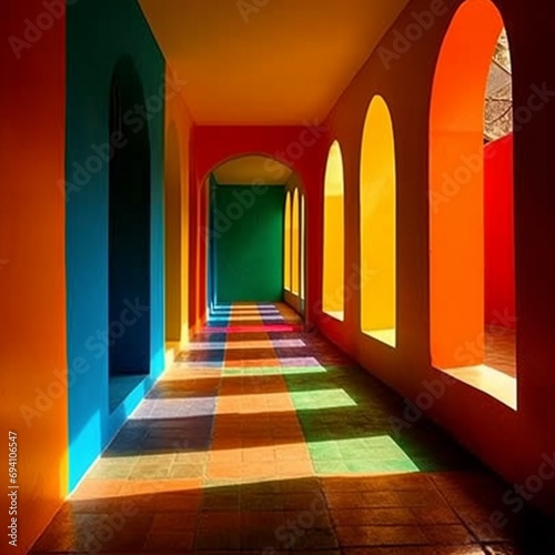 Chromatic photography  vivid hues  saturated colors  striking composition  harmonious balance  lively atmosphere  direct sunlight
