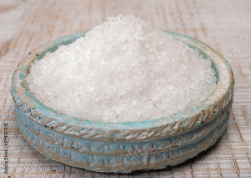 White Mediterranean sea salt, natural salt crystals