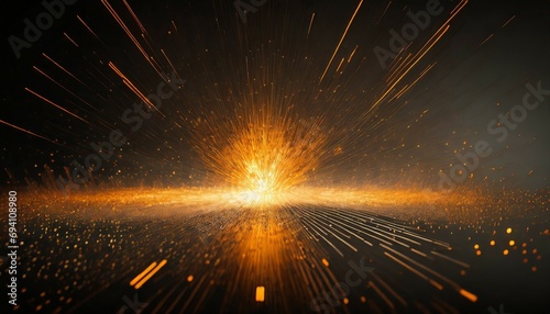 an image showing a burst of glowing orange on black surface in the style of sci fi atmospheric created by generative ai technology