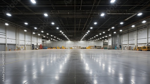Vast Empty Warehouse Interior - AI Generated © ArquitecAi