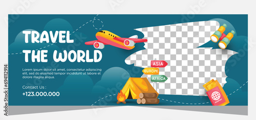 Travel banner vacation template design