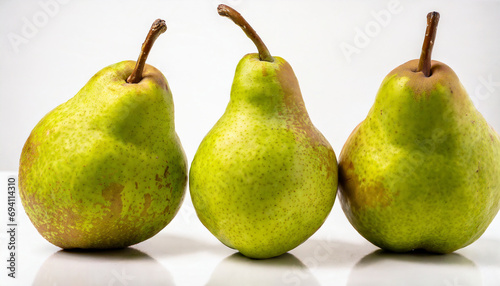 Organic green pear isolated on white background