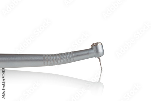 dental turbine handpiece for caries treatment isolated on white background photo