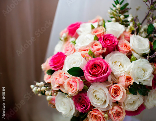 valentine decoration, wedding, bouquet, rose, white, pink, color, beauty, design