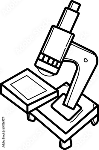 Microscope Education Drawing Doodle Vector Illustration