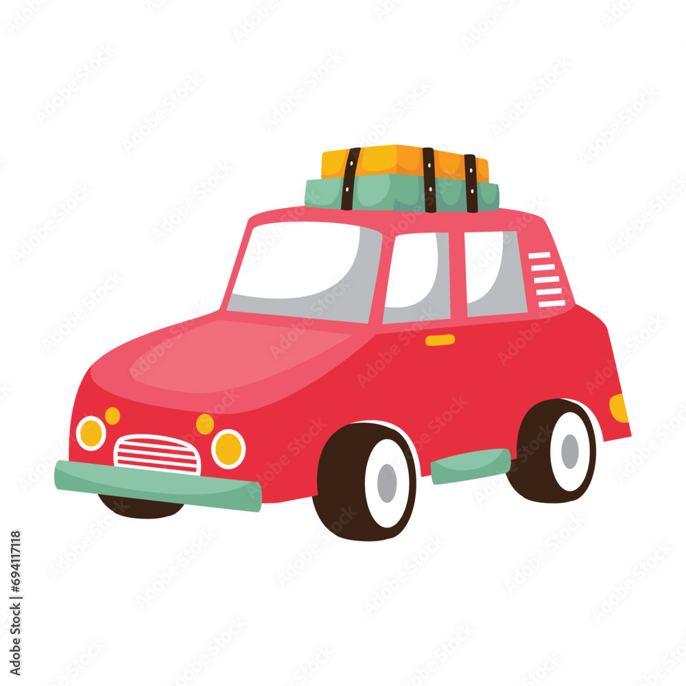 Car travel icon for holiday. Vector design