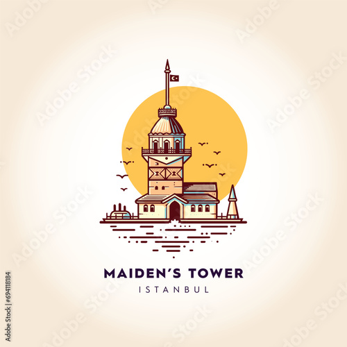 Minimal Vector Illustration of Maiden's Tower