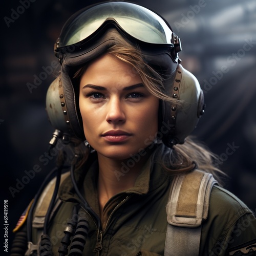 female us navy fighter pilot, potrait photography photo