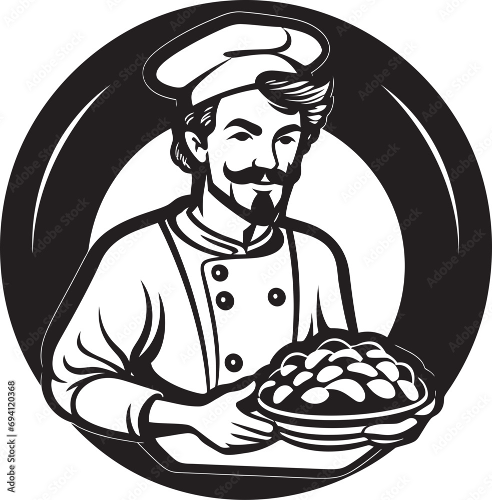 DoughDelight Sleek Vectorized Bakery Logo ChefAura Elegance in Bakery Chef Vector Icon DoughDelight Sleek Vectorized Bakery Logo ChefAura Elegance in Bakery Chef Vector Icon