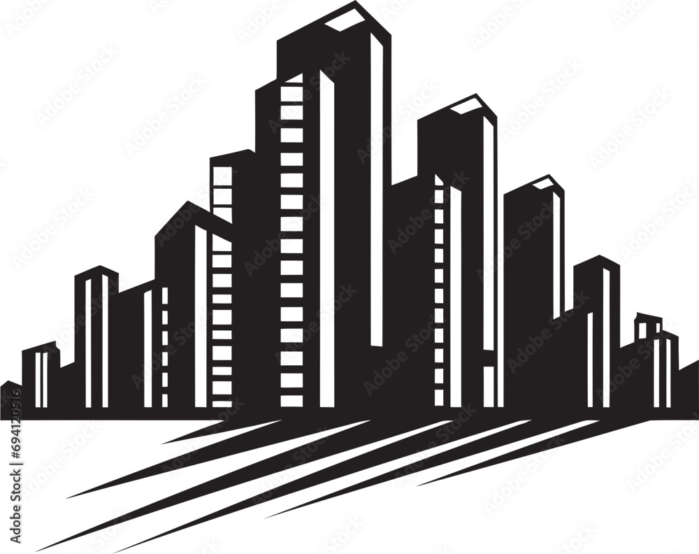 ToweringAura Precision Building Vector Logo UrbanRise Elegant Vectorized Building Icon