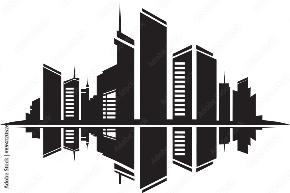 Obraz premium SkylineCraft Elegant Building Vector Emblem ArchitectAura Dynamic Vector Building Logo