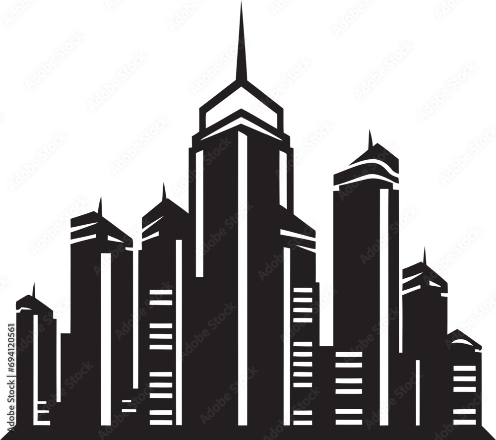 SkyscraperMark Elegant Building Vector Logo CityScapeCraft Dynamic Vectorized Building Emblem