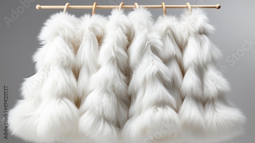 FUR coat isolated white .UHD wallpaper