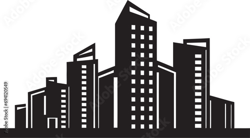 ToweringAura Artistic Vector Building Emblem UrbanRise Sleek Vectorized Building Icon