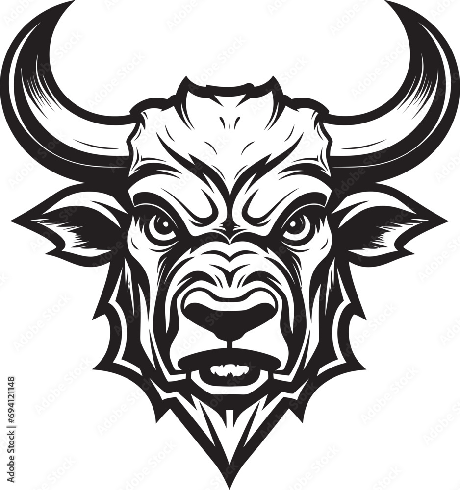 RampantRage Precision Bull Symbol StampedeMark Sleek Vector Bull Logo
