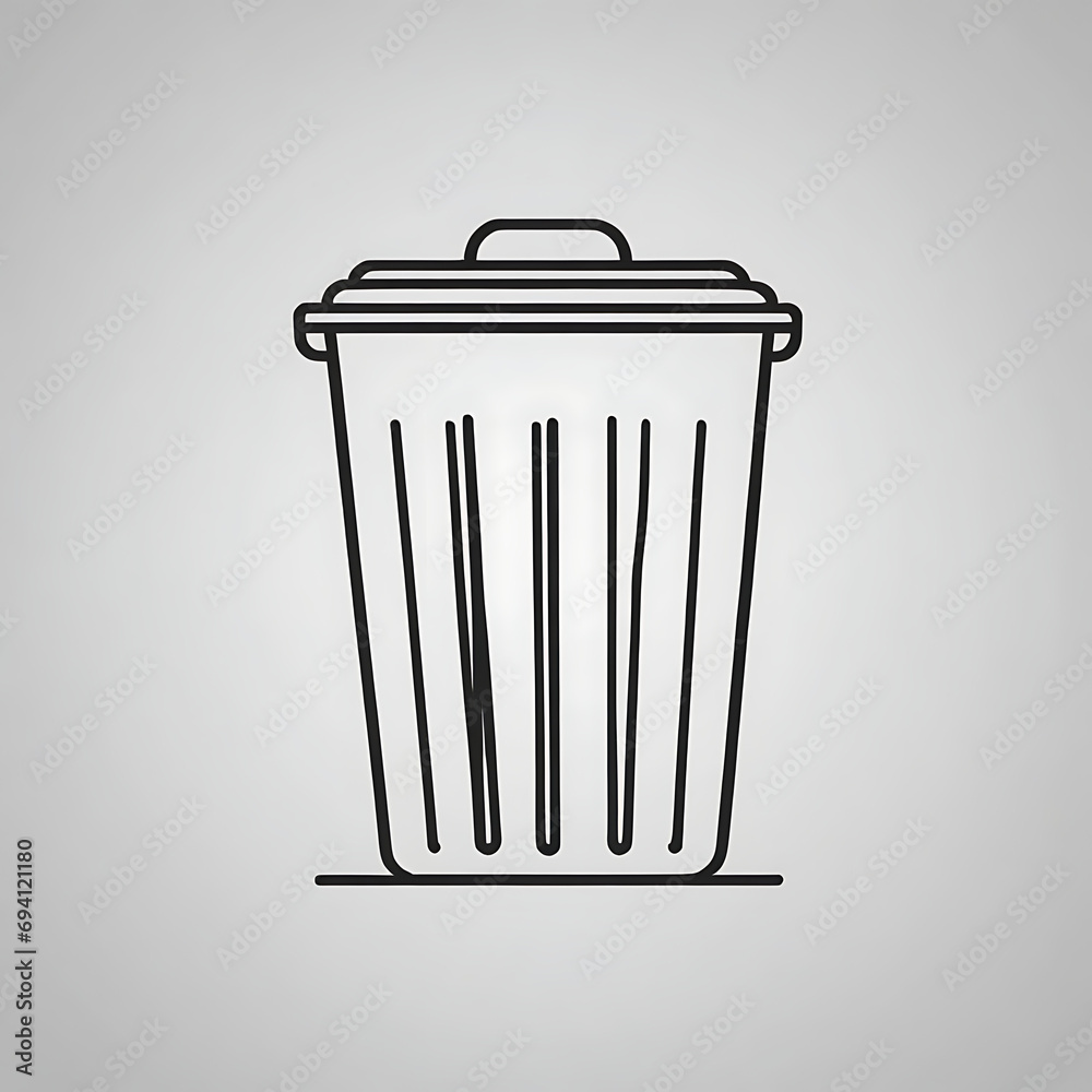 trash bin line icon. Generative AI trash bin line icon. Generative AI