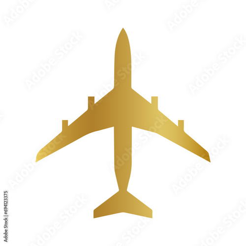 3d golden airplane