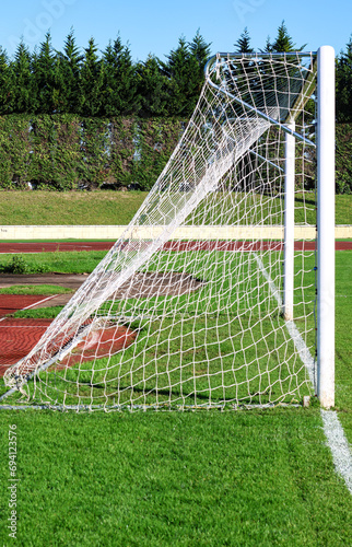 A professional football or soccer goal