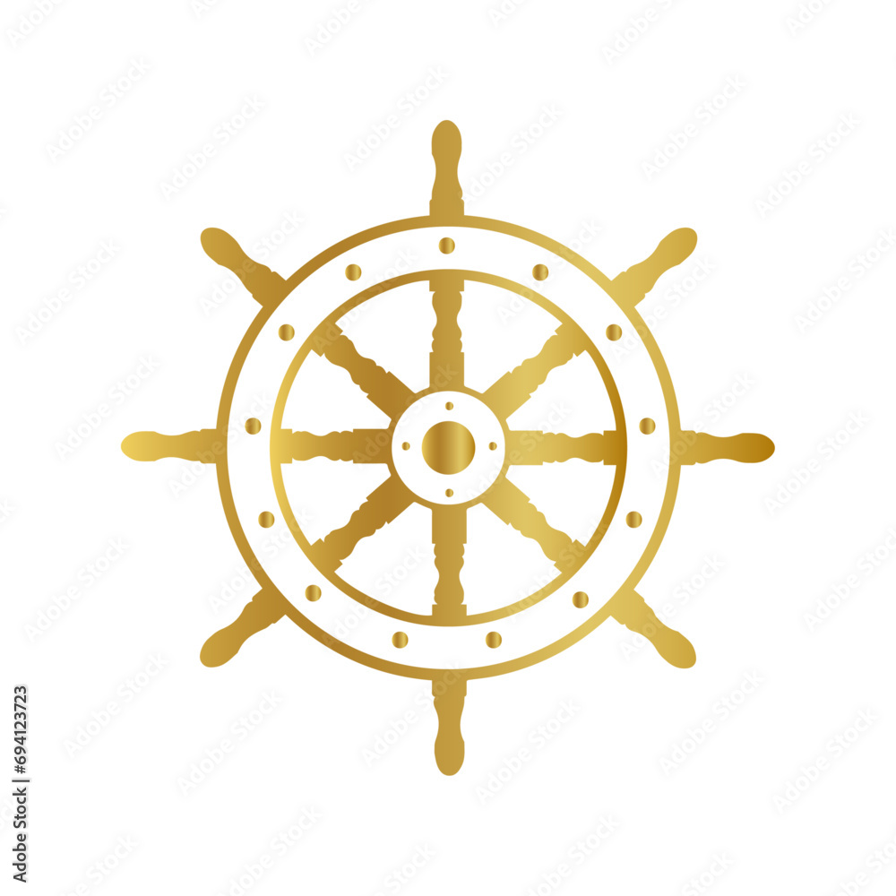 golden ship wheel silhouette