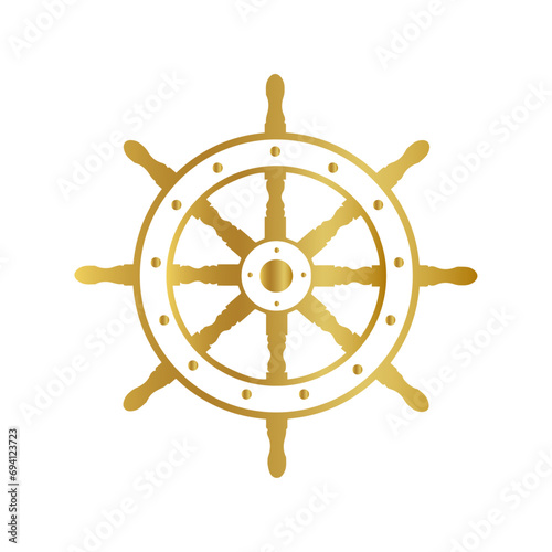 golden ship wheel silhouette