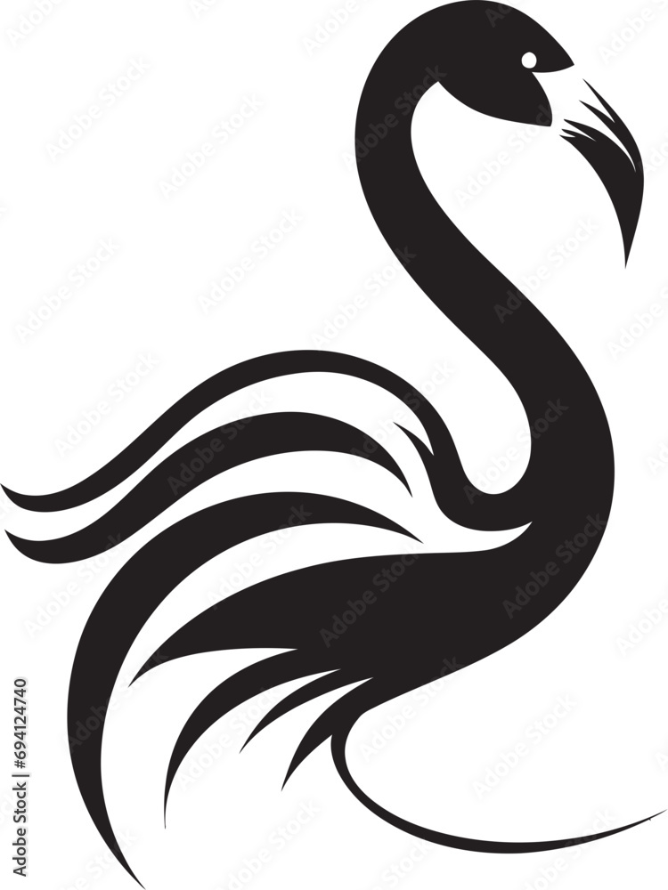 Artistic Avian Symbolism Vector Flamingo Sleek Plumage Flamingo Logo in Vector