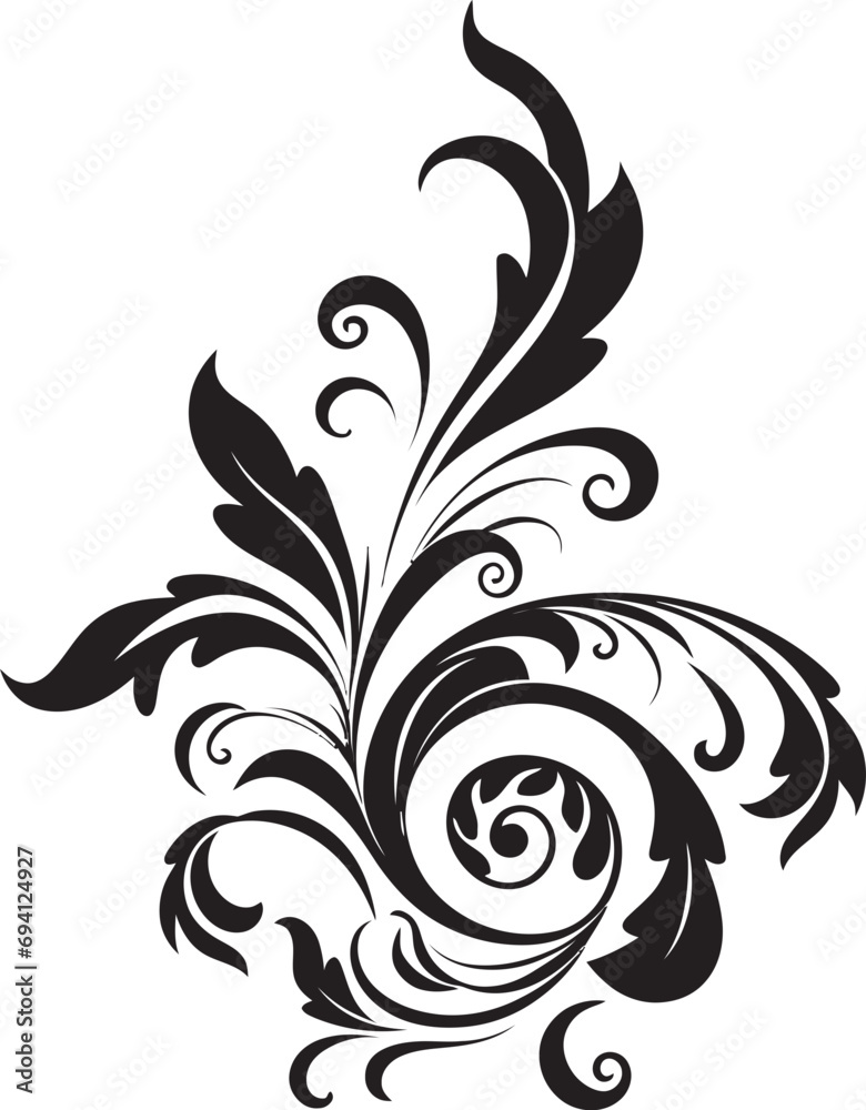 Elegance in Blooms Vector Element Logo Garden Chic Decorative Floral Icon Elegance in Blooms Vector Element Logo Garden Chic Decorative Floral Icon