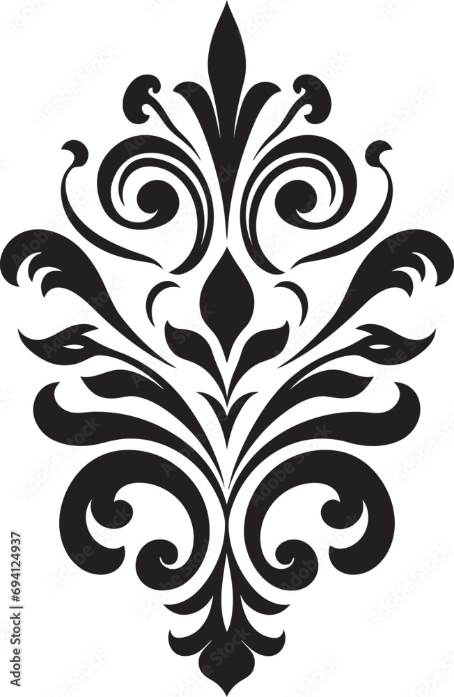 Petals of Charm Decorative Icon Design Whispering Blooms Floral Emblem Vector