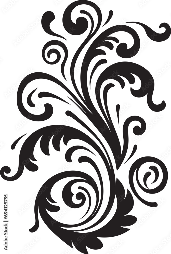 Artistic Flourish Vector Floral Emblem Flourishing Petals Decorative Icon Design Artistic Flourish Vector Floral Emblem Flourishing Petals Decorative Icon Design
