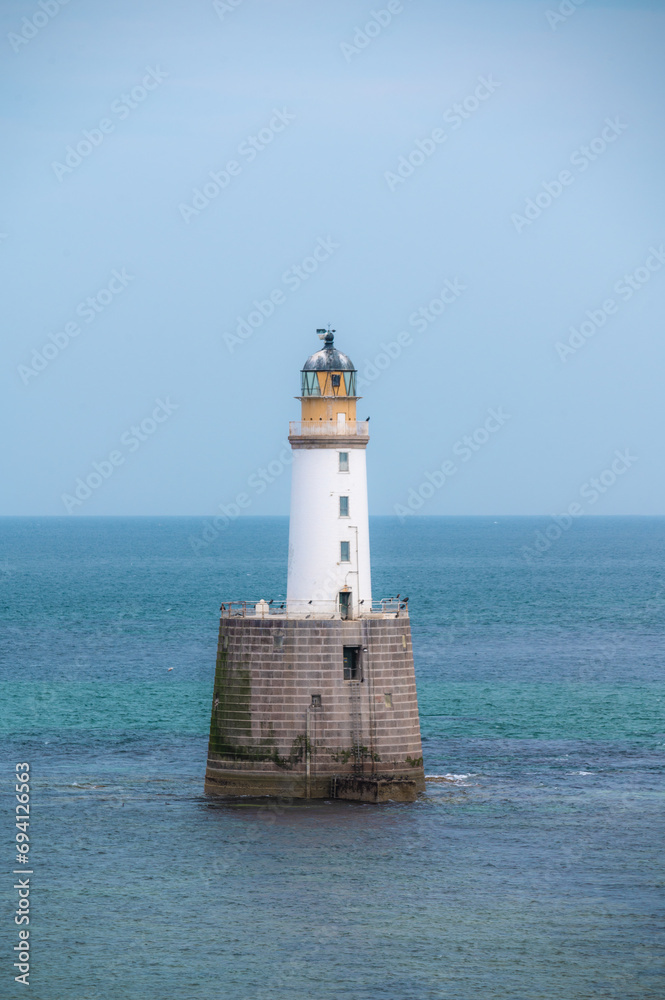 Beautiful Rattray Head Lighthouse, Scottish Highlands, Scotland.Travel landmarks
