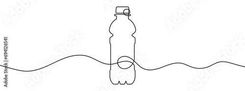 Continuous editable line drawing of bottle. Bottle icon in one line.