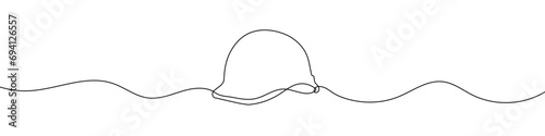 Continuous editable line drawing of construction helmet. Construction helmet icon in one line. photo