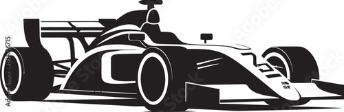 Turbo Thrust Formula One Car Emblem Adrenaline Rush F1 Car Vector Icon