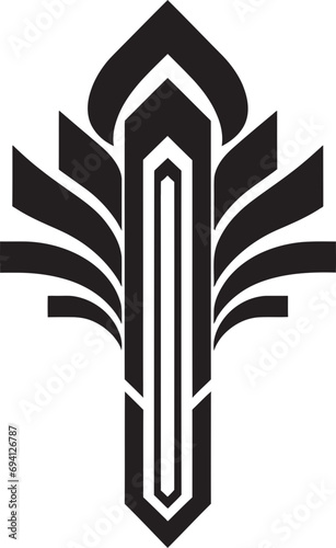 Geometric Deco Reverie Logo Vector Design Art Deco Symmetry Geometric Emblem Icon