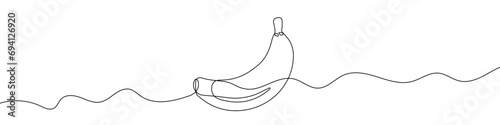 Continuous editable line drawing of banana. Single line banana icon.