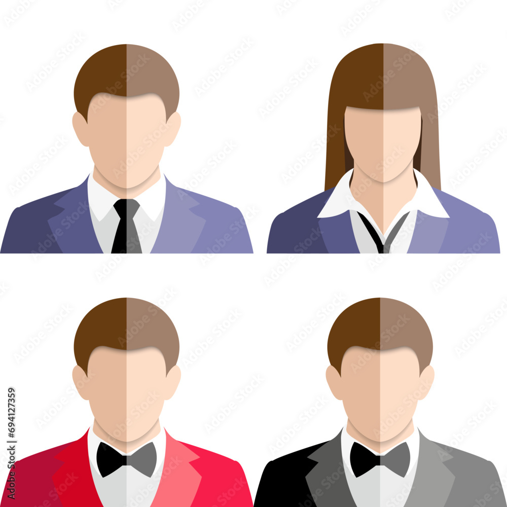 Set of icons - male and female profile