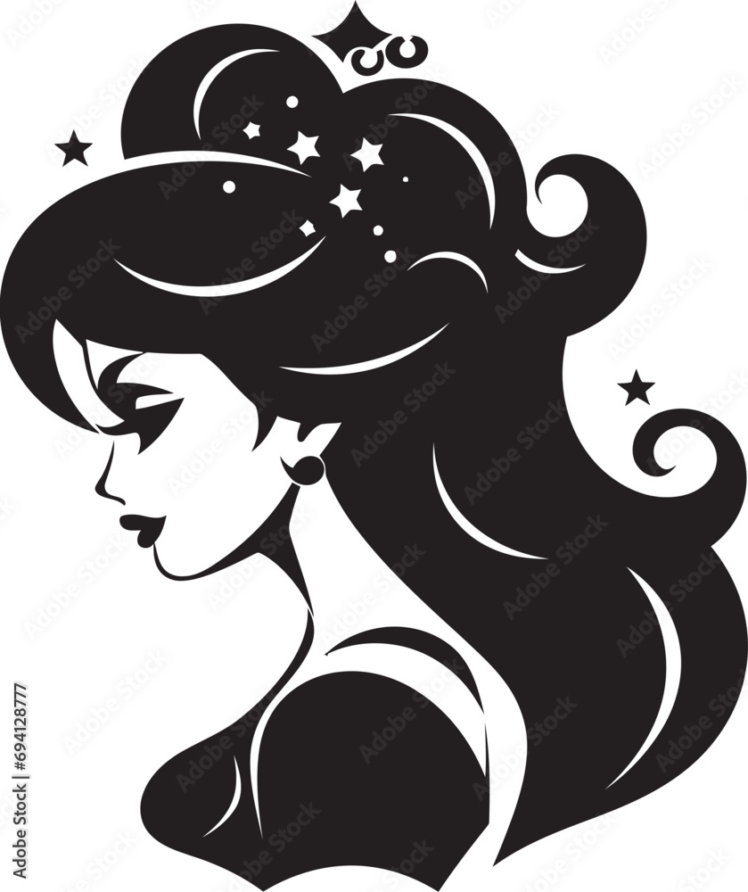 Courtly Elegance Vector Logo Emblem Princesss Regalia Iconic Logo Design